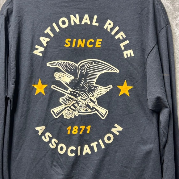 NRA National Rifle Association Long Sleeve Graphic Eagle Black T-Shirt Men's M - Picture 1 of 6